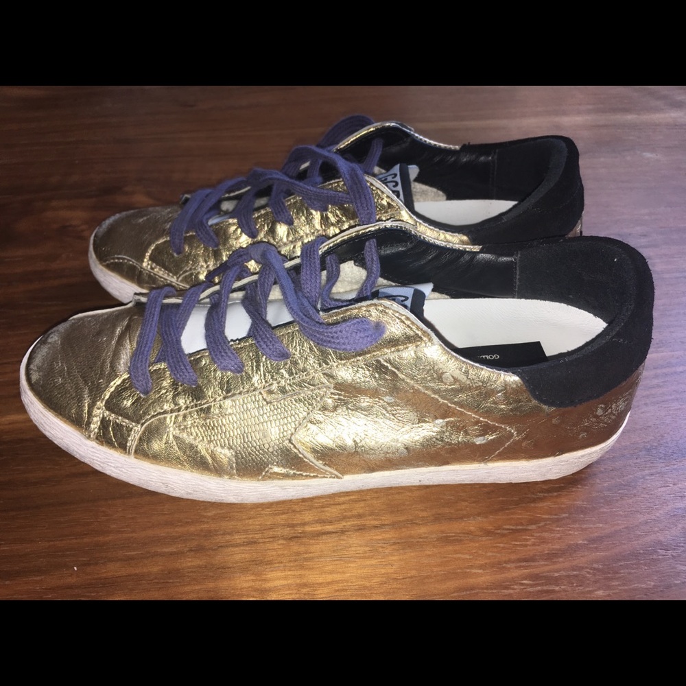 GGDB gold foil sneakers